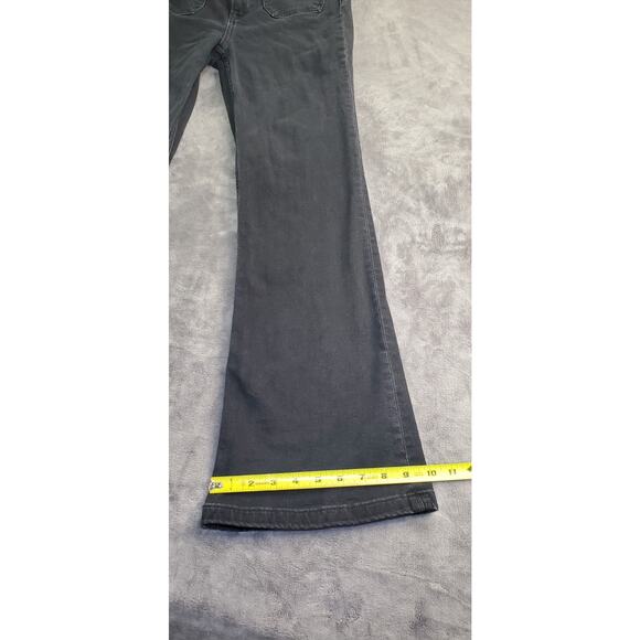 Gap Pants Womens Sz 29 Black 70s Flare High Rise Corduroy Stretch Retro Style C1 - Picture 3 of 10